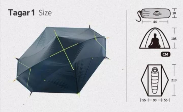 Ultralight tent 1kg. Naturehike Taga 1 men tent. Sports