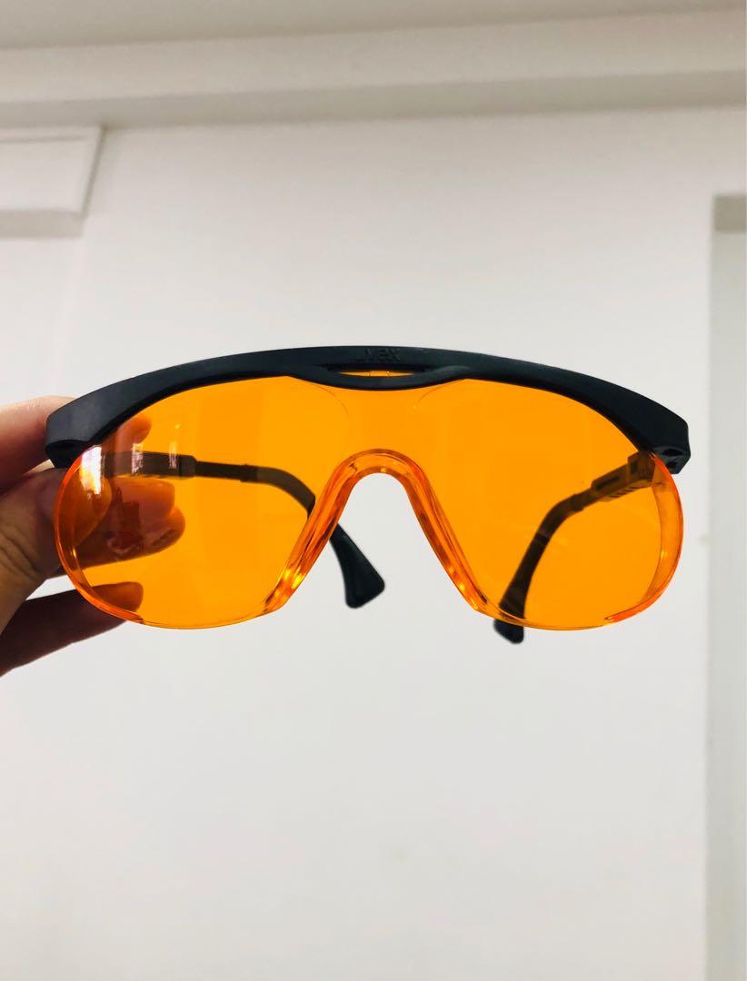 Uvex Skyper Safety Eyewear Black Frame Orange UV Anti-Fog Better Sleep 