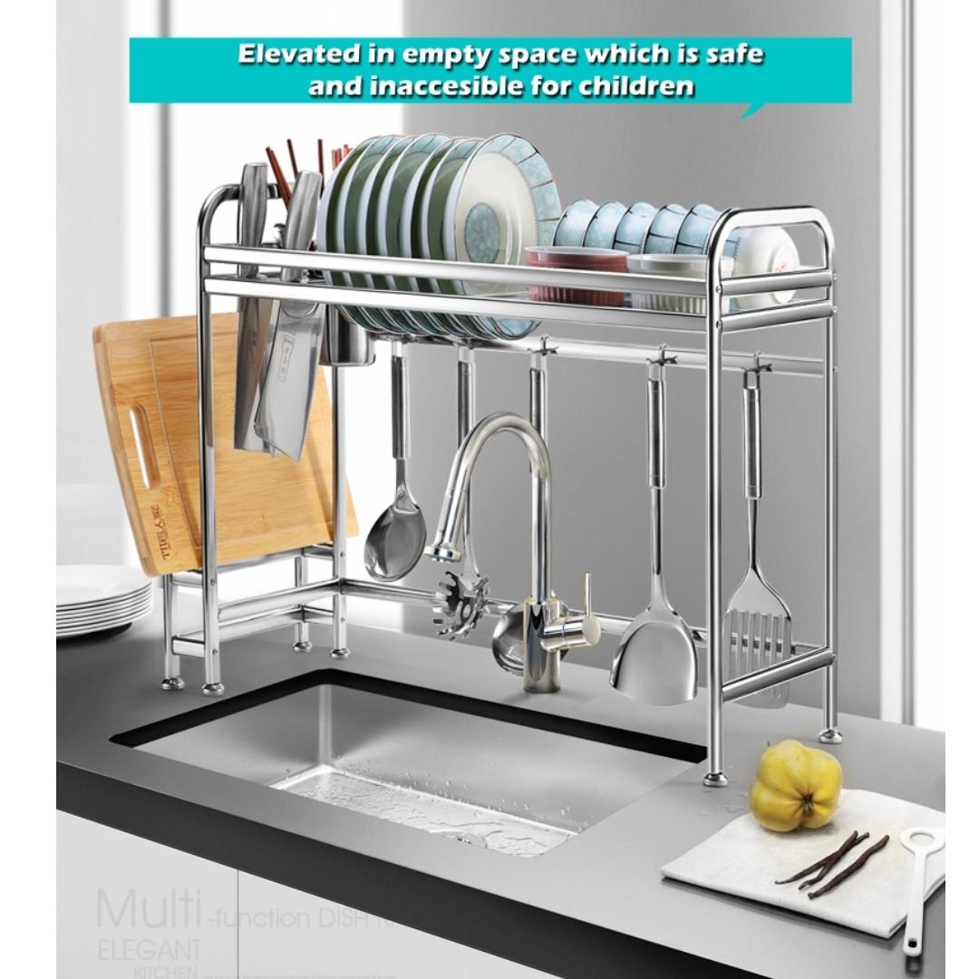 304 Stainless Steel Over The Sink Dish Rack Kitchen Sink Drying