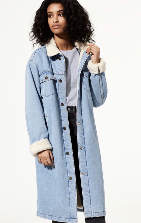 Aritzia long denim best sale jacket