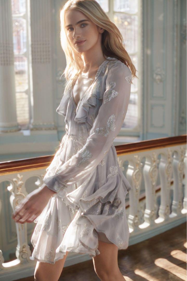 Authentic Needle Thread Lurex Butterfly Wrap Dress