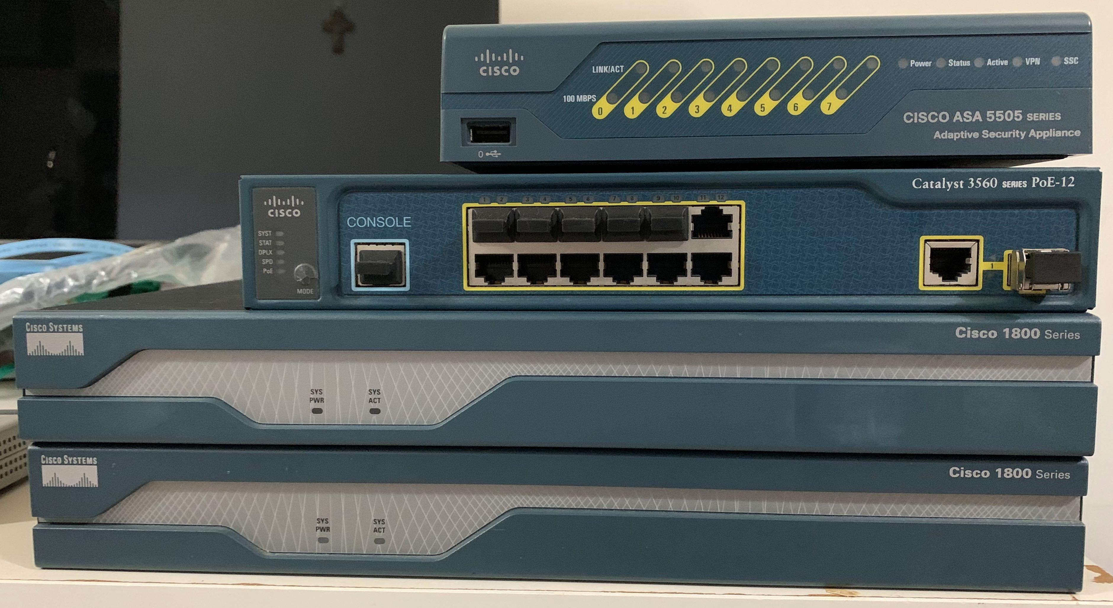 Cisco Ccna Security Kit Cisco 1841 Router X2 Cisco Asa 5505 Electronics Computer Parts Accessories On Carousell