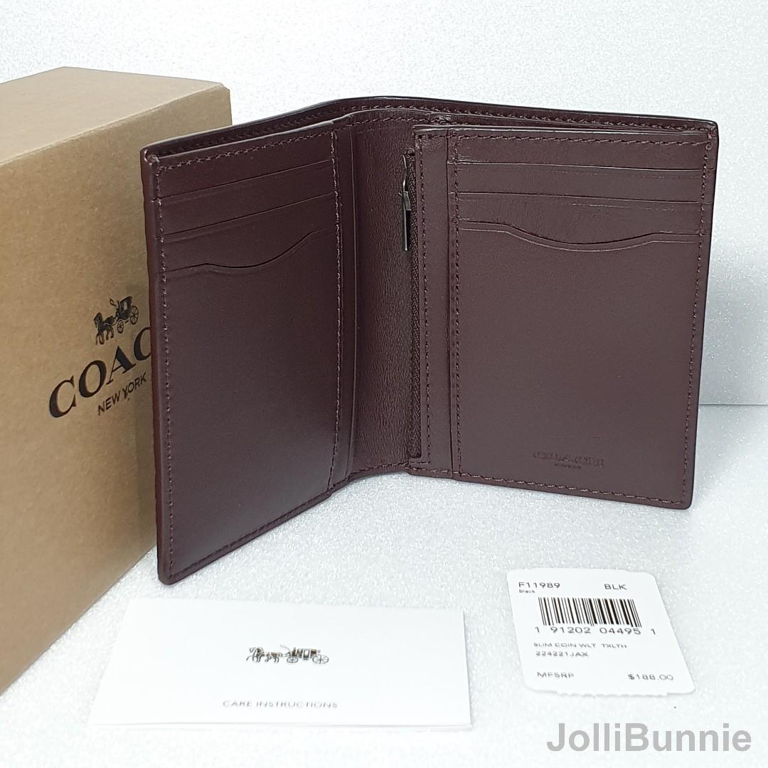 Coach men's best sale slim coin wallet
