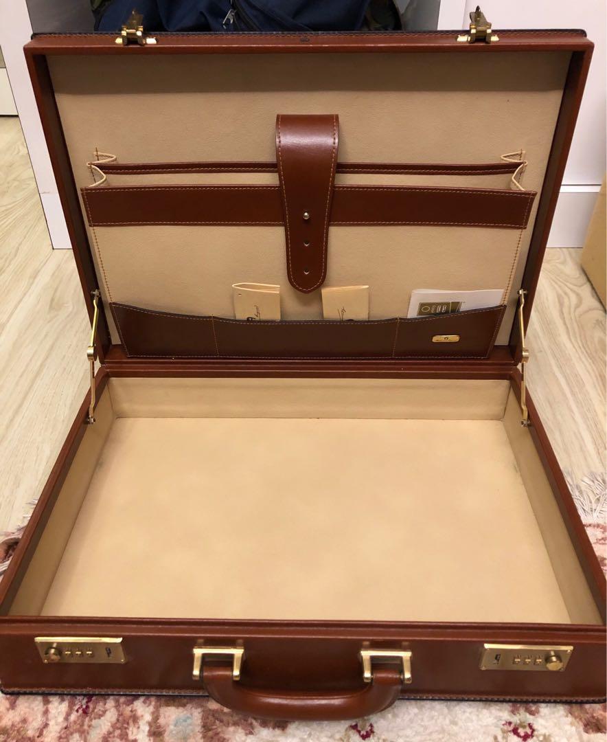 Etienne Aigner vintage box leather briefcase, Luxury, Bags