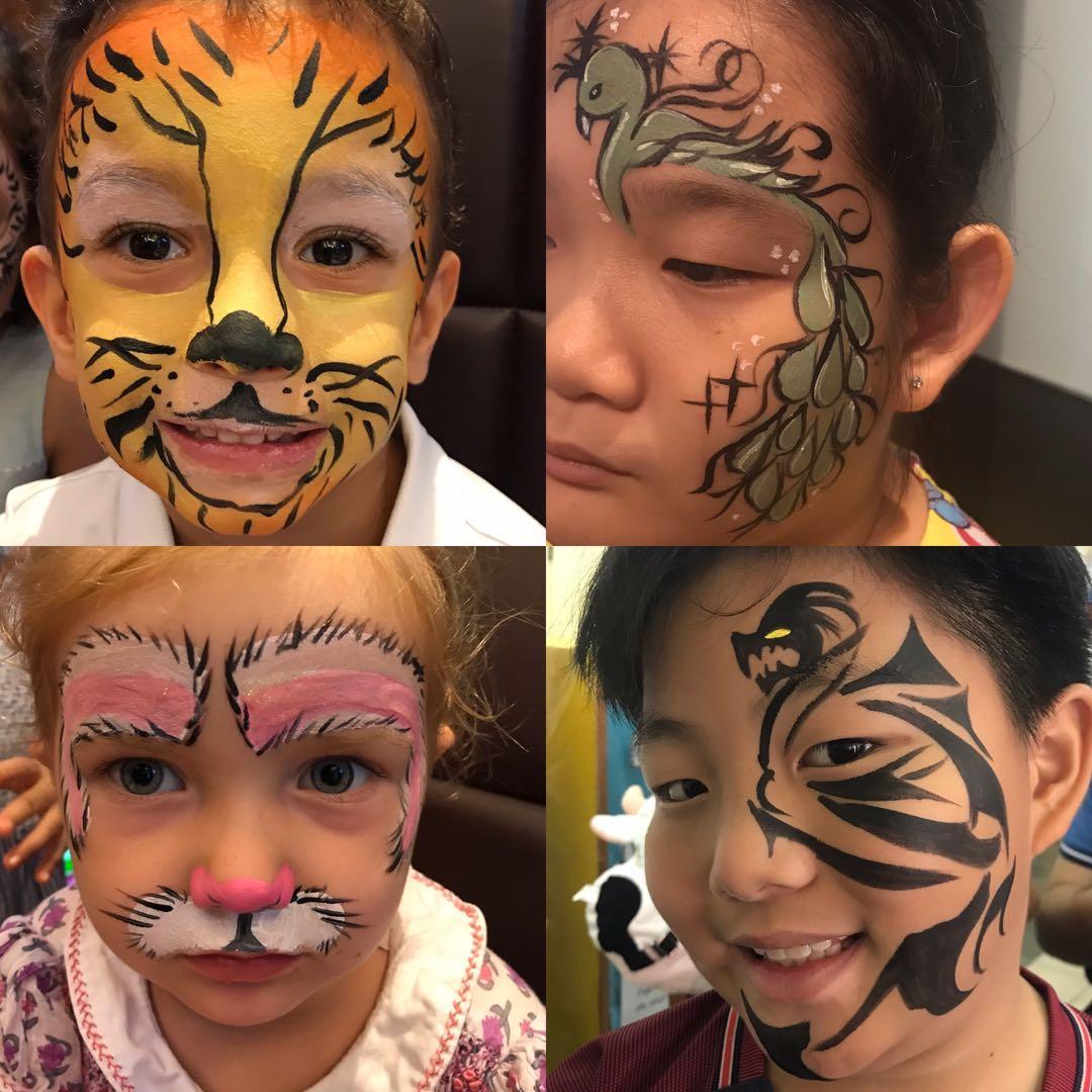 Face painting, Balloon Sculpting, Glitter tattoos, Party decoration
