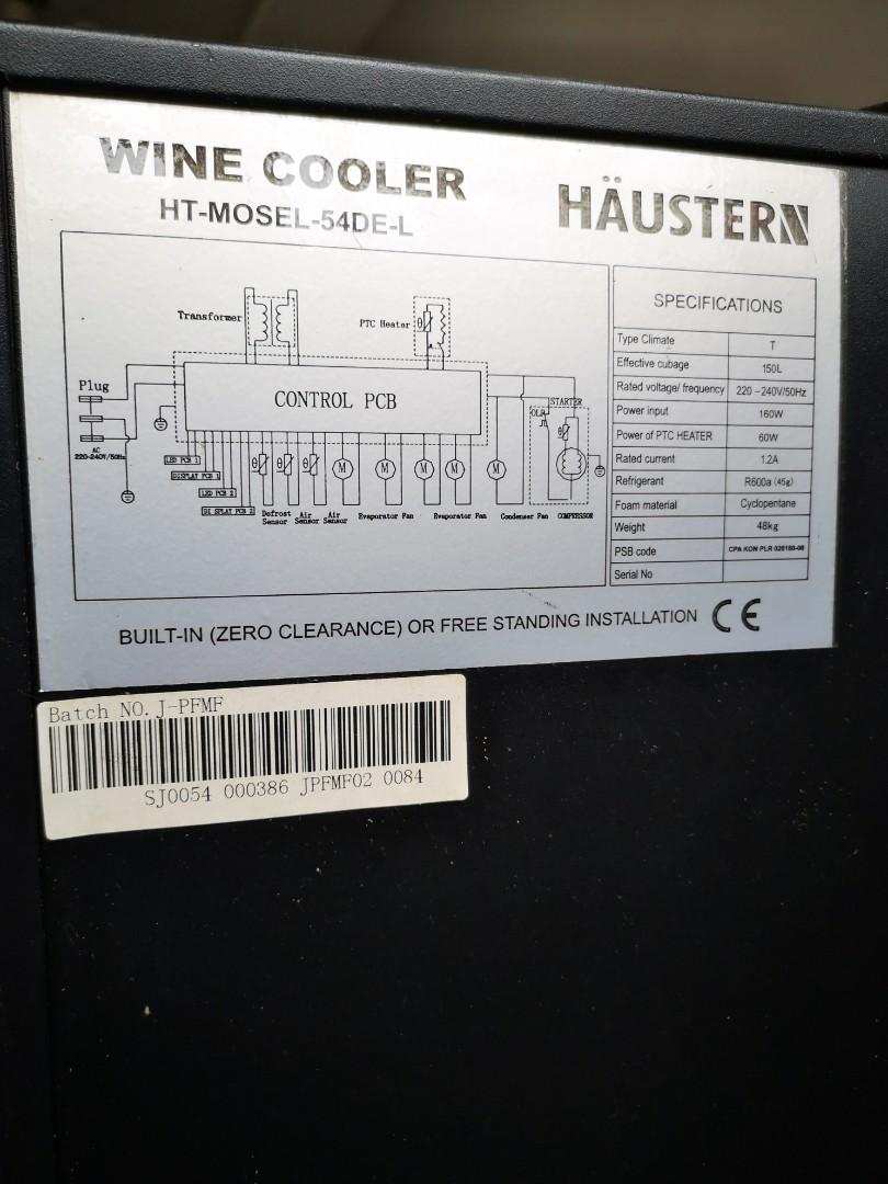 Haustern Wine Chiller, TV & Home Appliances, Kitchen Appliances, Wine Cellar & Storage on Carousell