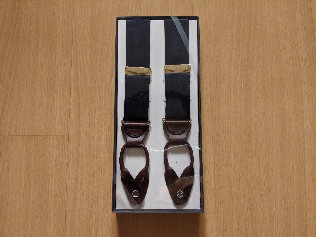 Navy Silk Suspenders