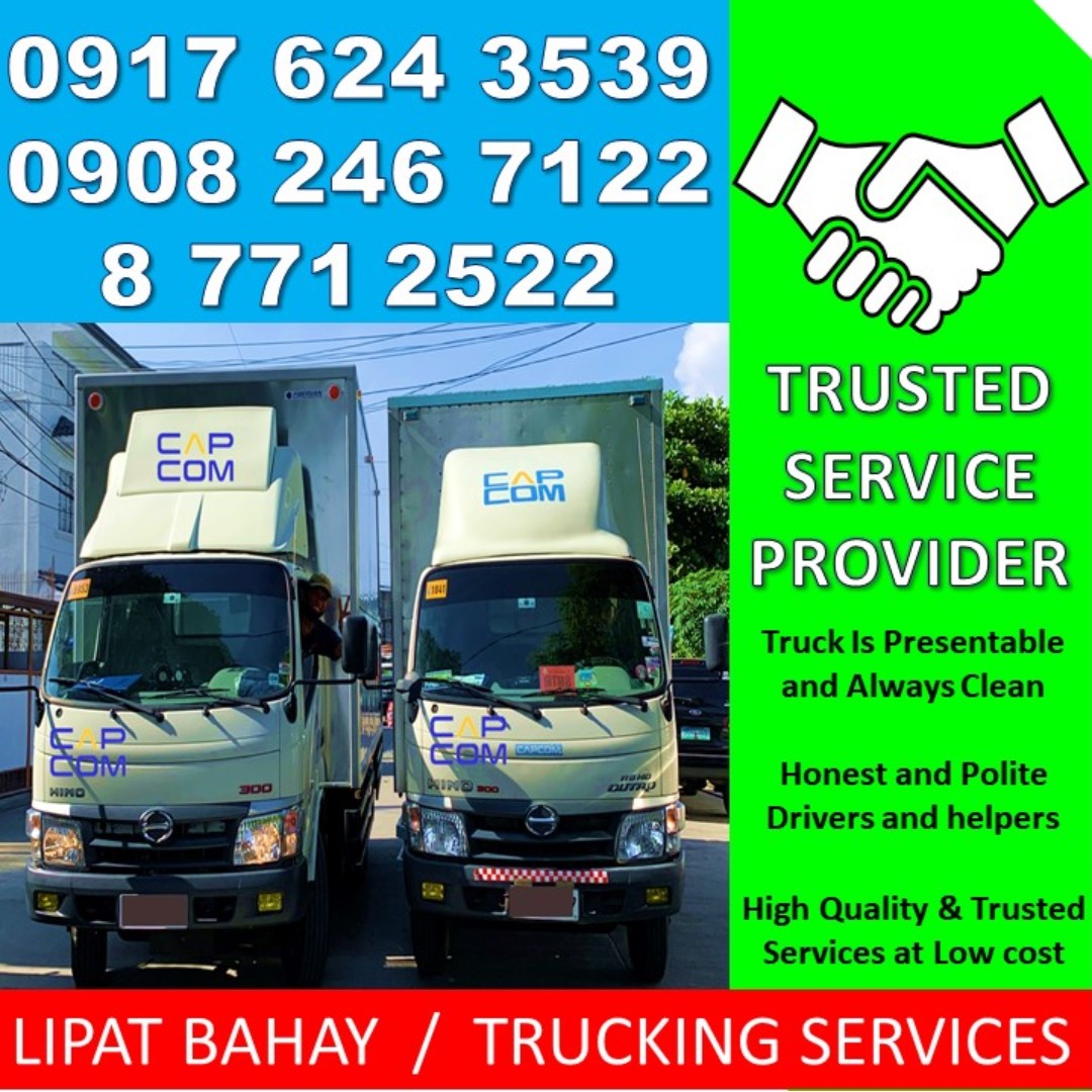 Lipat bahay trucking services truck for rent elf canter hino lipat gamit MM & Provinces 6 wheeler closed van