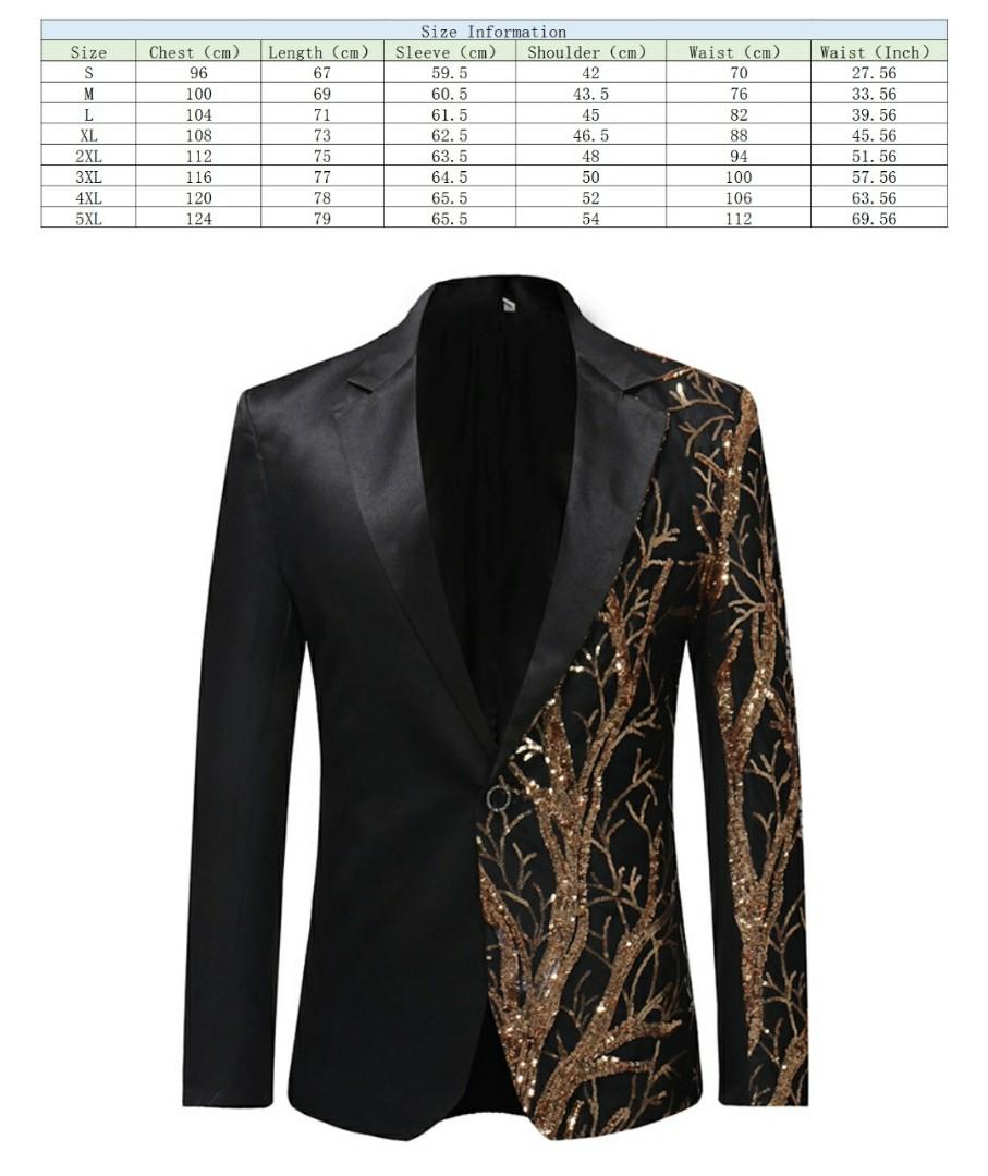 Men jacket black gold sequins Men s Fashion Coats Jackets and