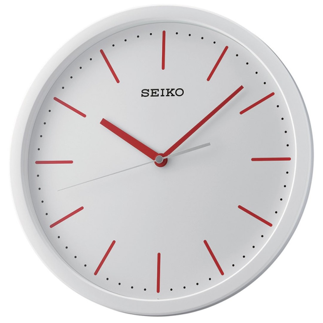 QXA476R Seiko White Analog Wall Clock (Singapore Only), Furniture