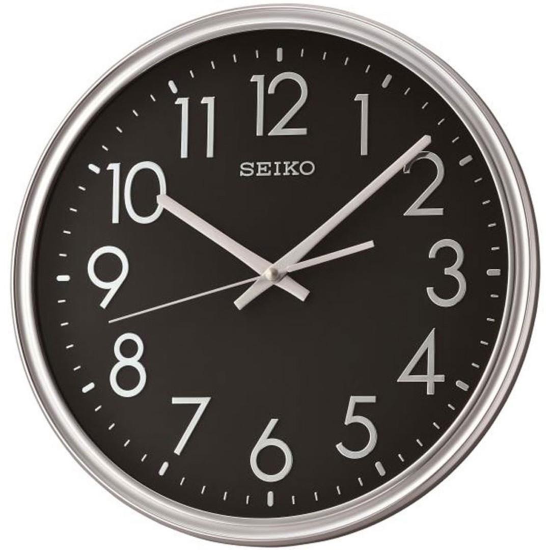 QXA744S Seiko Black Dial Analog Wall Clock (Singapore Only), Furniture