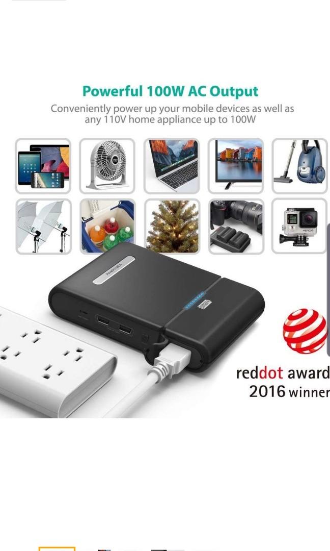 RAVPower 140W Portable Laptop Charger, 27000mAh Power Bank with 2 USB-C  Output