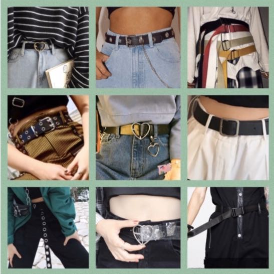 Ins Ulzzang Eyelet Transparent Belts Women S Fashion Accessories