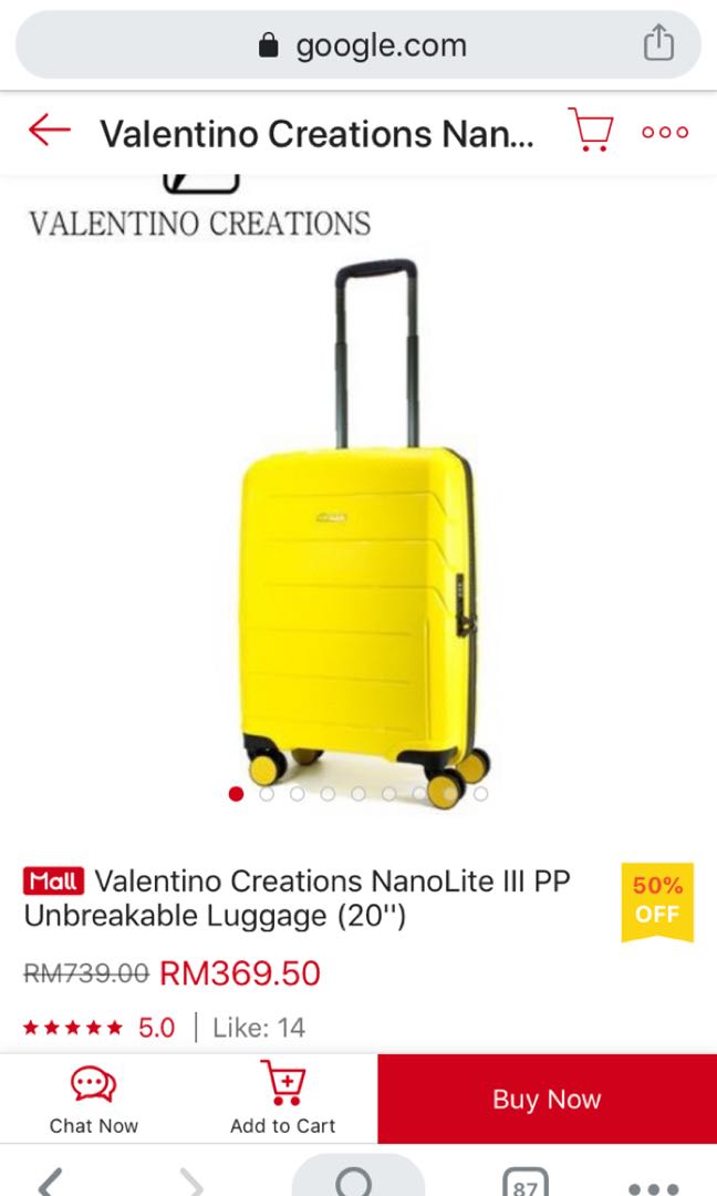 Valentino Creations Nanolite unbreakable luggage