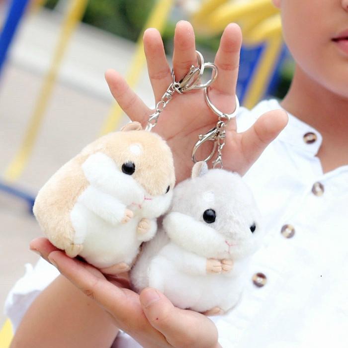 Pure Fluffy Real Rabbit Fur Pompon Bunny Keychain Trinket Women Toy Pompom  Rabbit Key Ring On Bag Car Key Chain Jewelry Gift