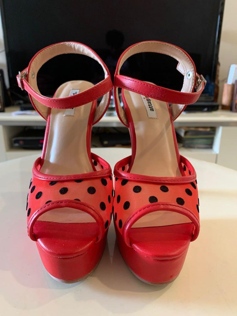 red women's heels shoes