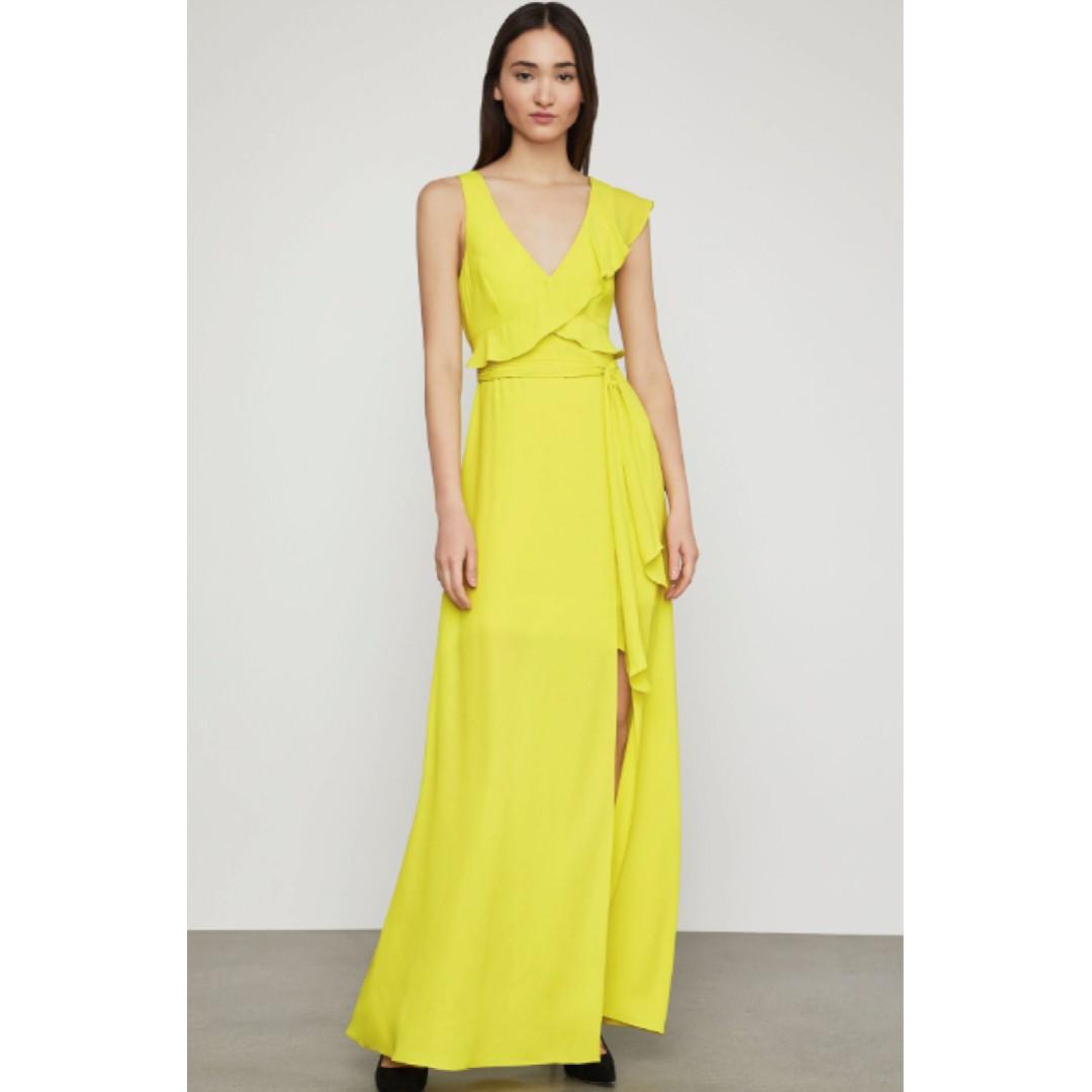 BCBG Open Back Ruffle Gown