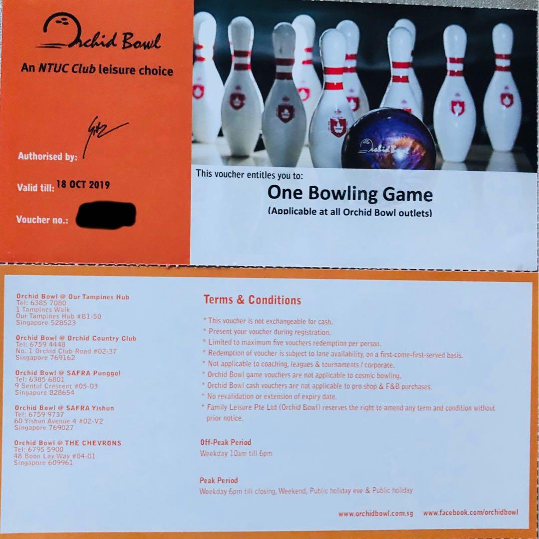 Bowling Vouchers Valid Till 18th October 2019 Sports Braces