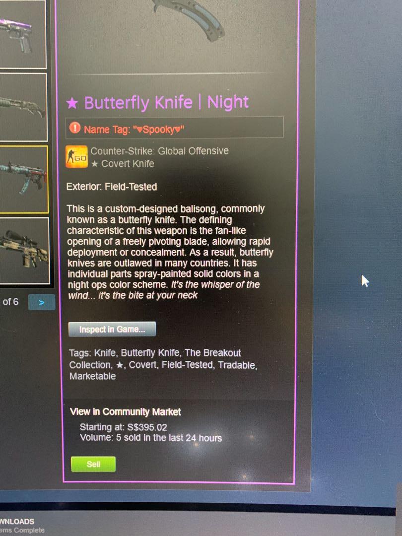 ️PRICE REDUCED ️Butterfly Knife Night Field Tested CSGO, Video Gaming
