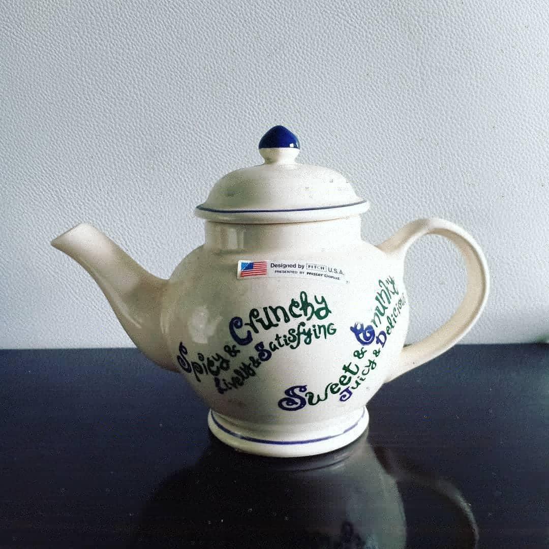 FITCH USA DESIGN (Category: Coffee & Tea Tableware) located in Las Pinas. Submitted by dtpolo_shop (Listing ID 256993379, Image 1). Description: FITCH USA DESIGN for mister donut • 480 each / 3 available • Teapot for 2 cups • #teapot #misterdonut #ceramic.