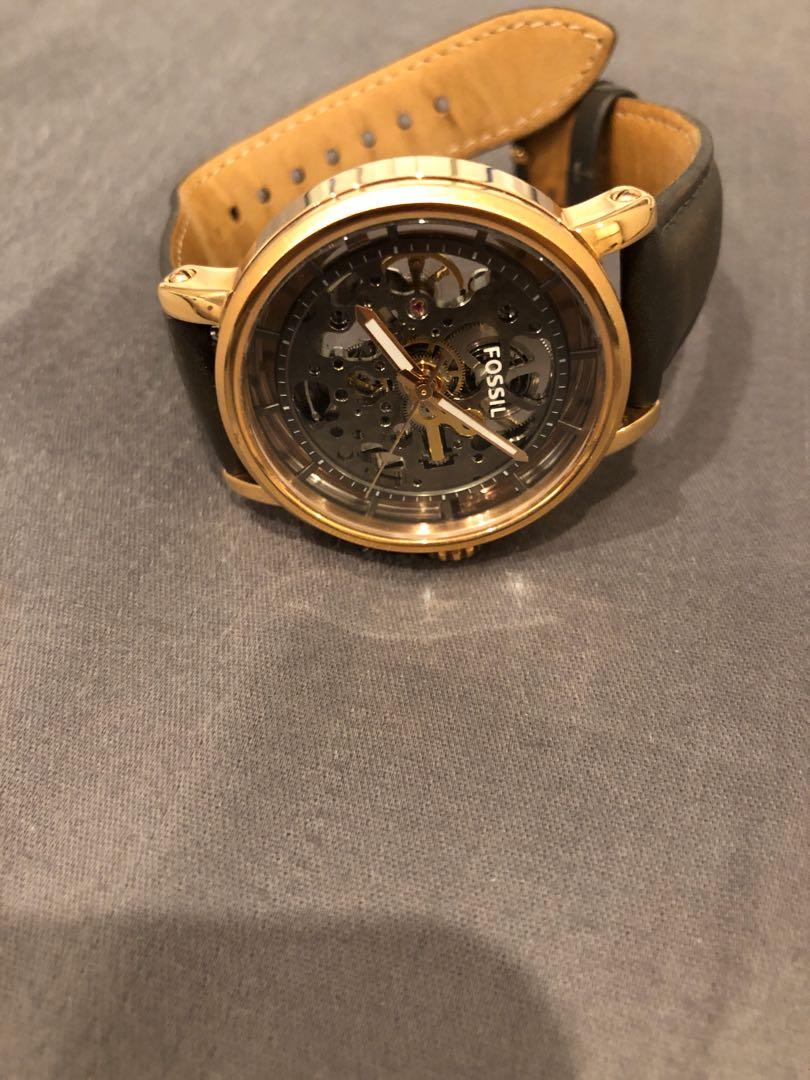 Original boyfriend automatic sale gray leather watch
