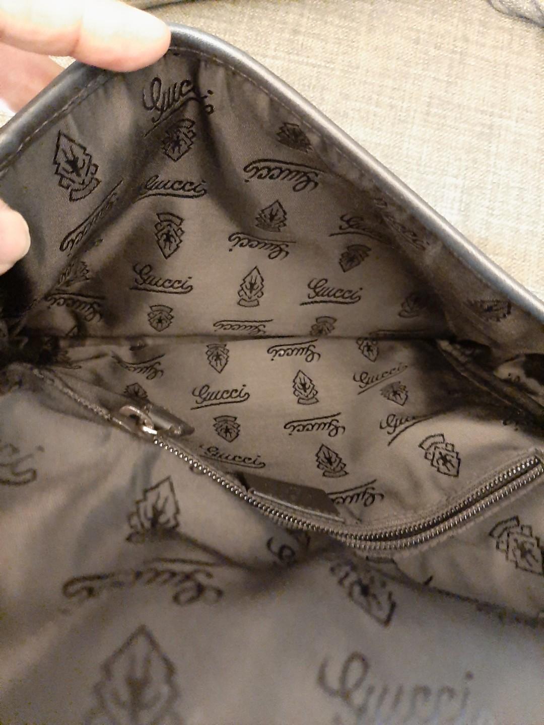 Genuine Guccisima mens leather sling bag (Category: Luxury Bags & Wallets) located in Makati City. Submitted by doctord (Listing ID 257081008, Image 3). Description: Very good condition slightly used gucci brown leather sling bag. No scratches/tarnish whatsoever. Complete with cards and dust bag..