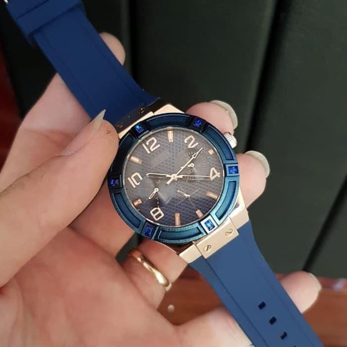 Guess W0247G3 Rigor Original Jam Tangan Pria Navy Blue Fesyen Pria Jam Tangan di Carousell