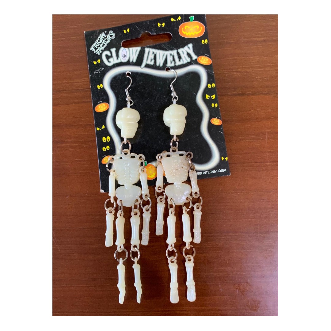 Glow in the dark skeleton earrings cheap