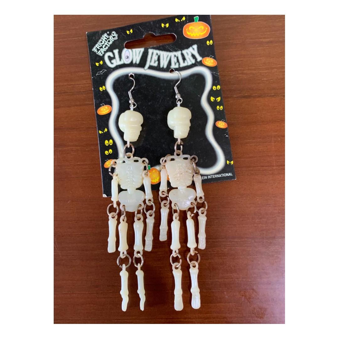 Glow in the dark skeleton earrings shop