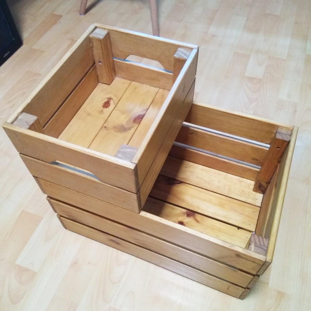 Ikea Knagglig Solid Pine Wood Storage Box Furniture Others On Carousell