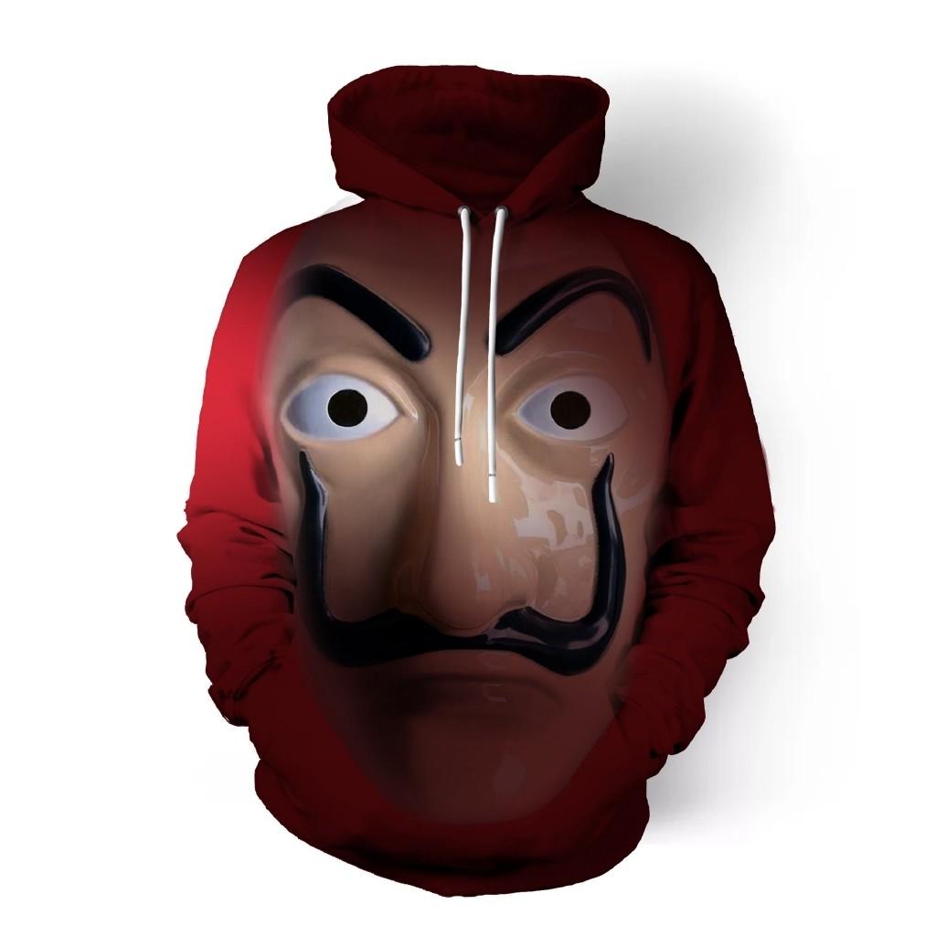 La Casa De Papel Hoodie Money Heist Dali Mask Pullover Men S