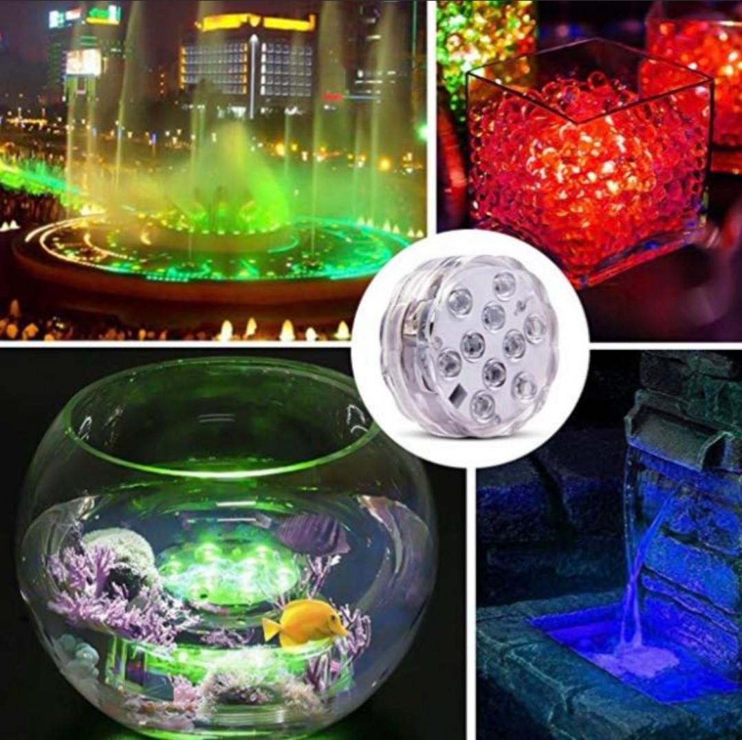 (M559) Underwater Submersible LED Lights Waterproof Multi Color Battery