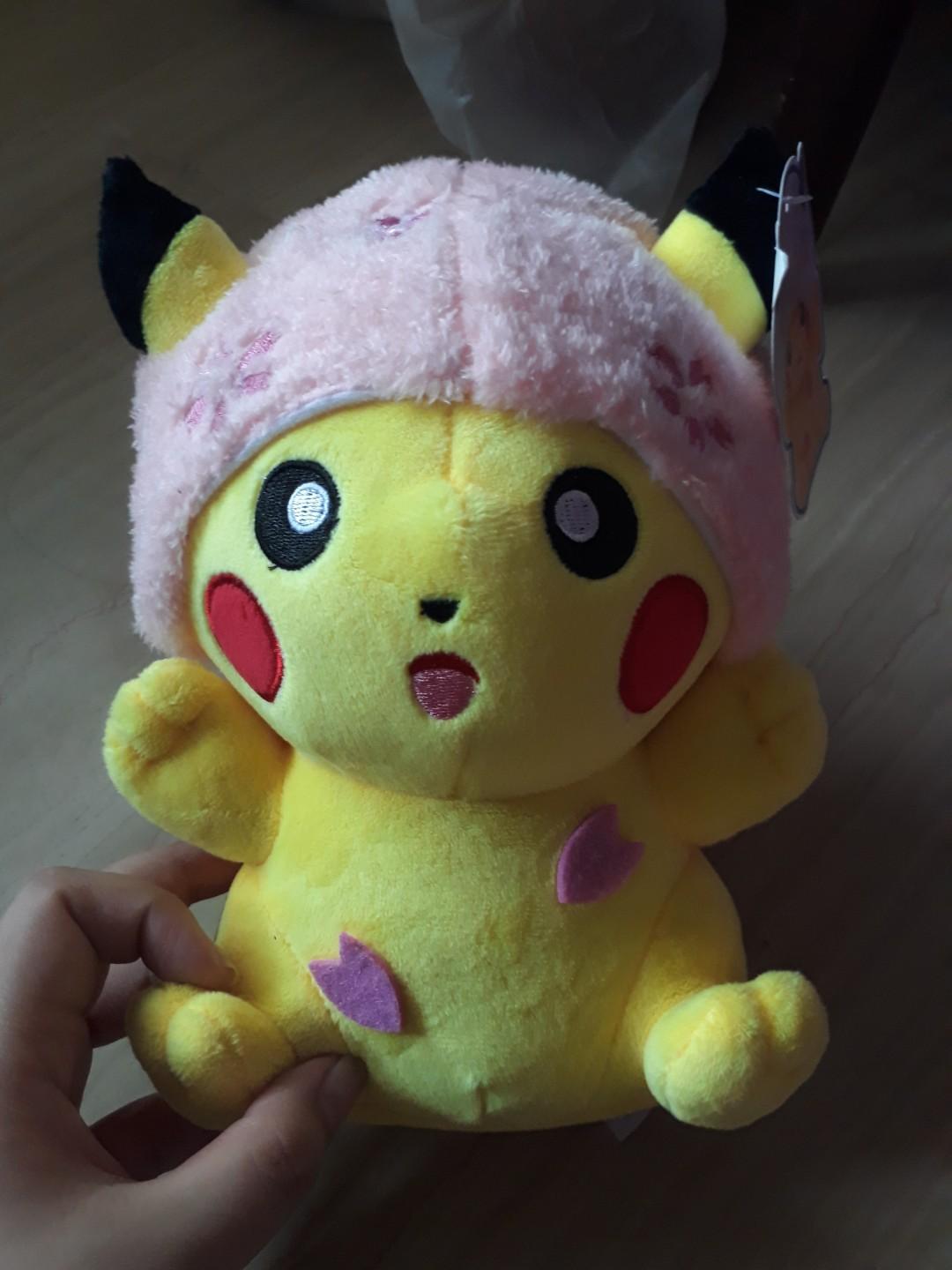 New Cute Yellow Pokemon Pikachu Shocked Happy Pink Colour