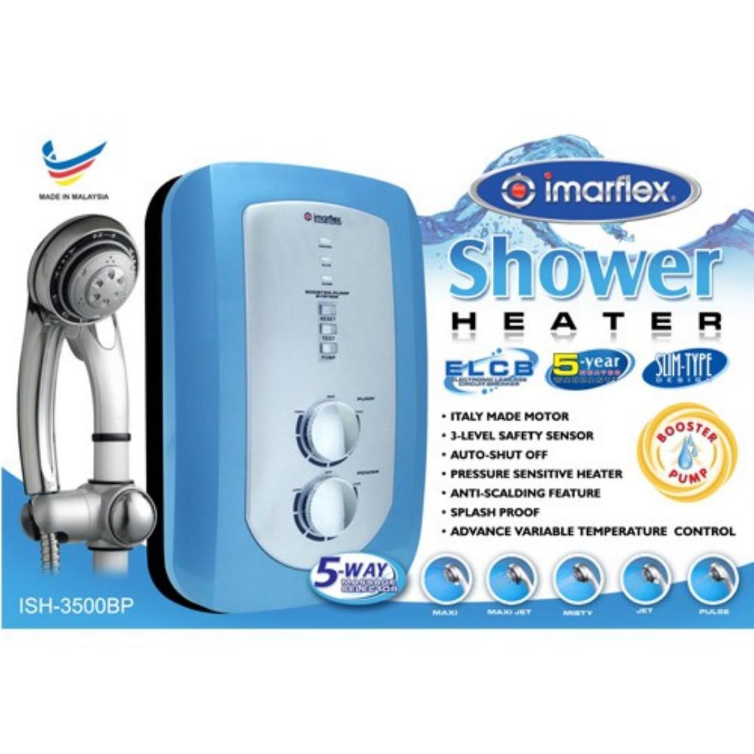 Oneline Imarflex Shower Heater ISH-3500BP, Furniture u0026 Home Living, Bathroom  u0026 Kitchen Fixtures on Carousell