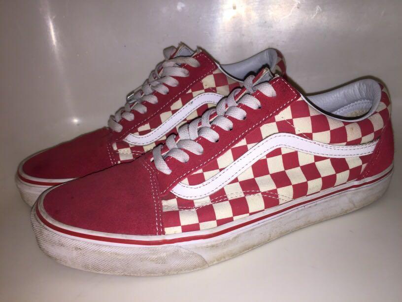 red chequered vans