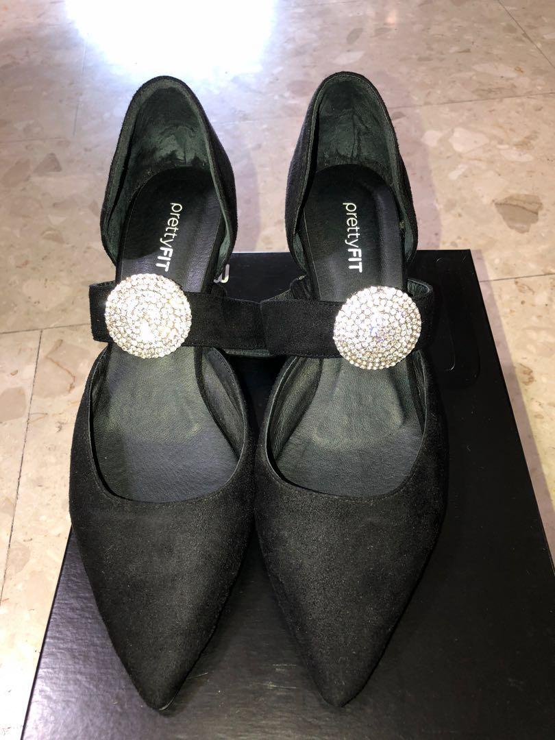 silver suede heels