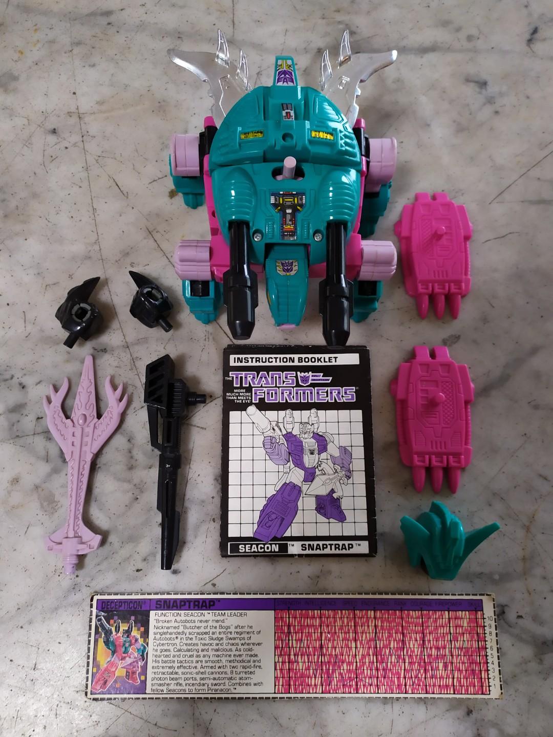 Takara Hasbro 1987 Macau G1 Transformers Seacons Snaptrap Vintage