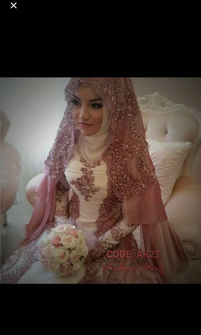 Wedding niqab muslim White long