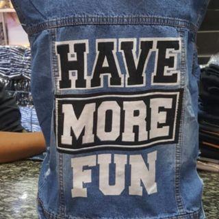 Jaket sablon jeans cewek