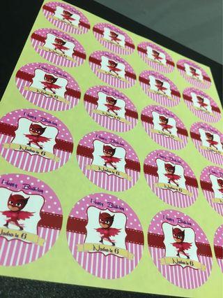 PJ Mask Owlette 30pc Birthday Kids Stickers Personalised