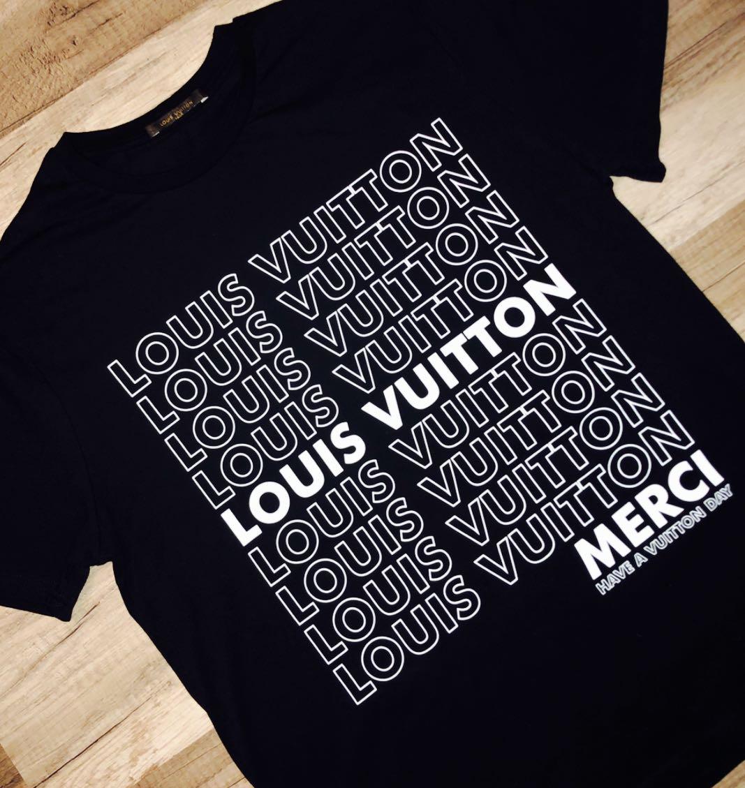Louis Vuitton 'Merci Have A Vuitton Day' Print T-Shirt - Blue T
