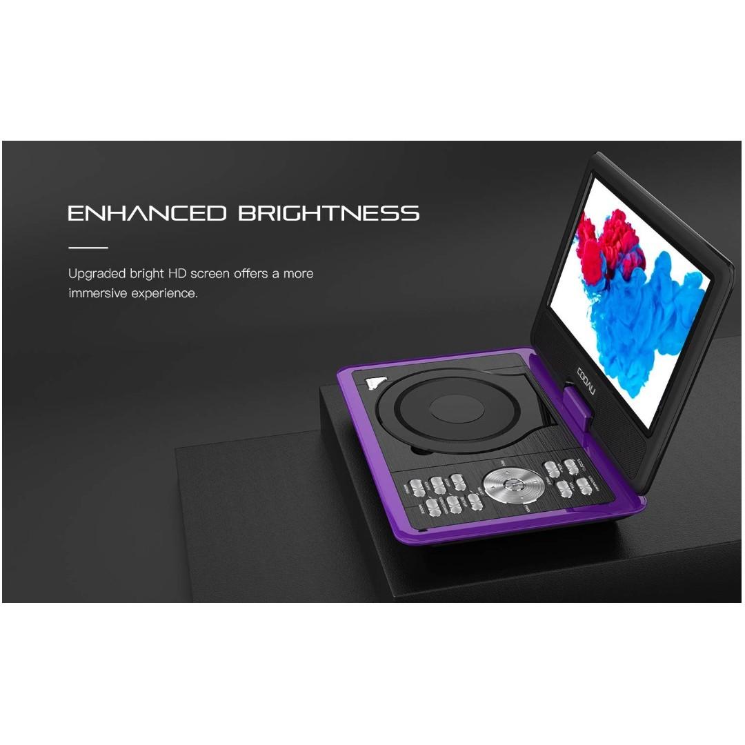A402 COOAU Portable DVD Player 11.5" with Game Joystick, Swivel HD