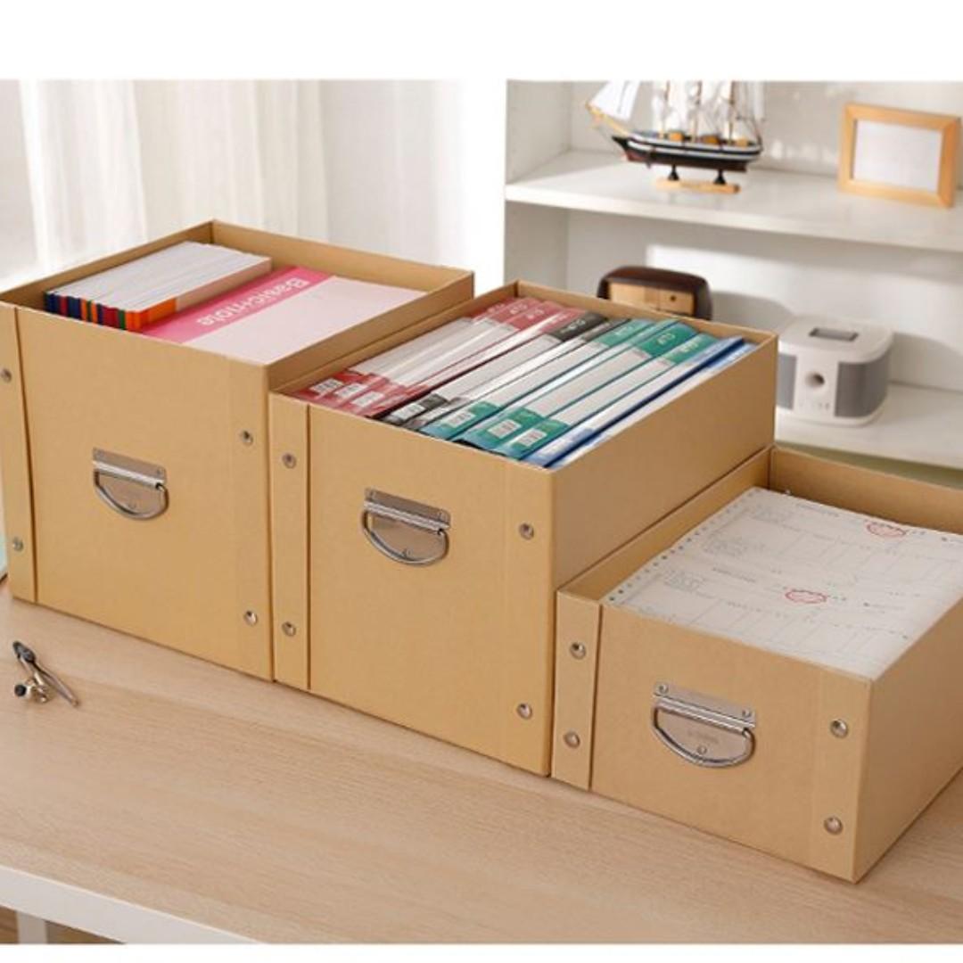 Brand New WHITE cardboard storage boxes x 3, Furniture & Home Living