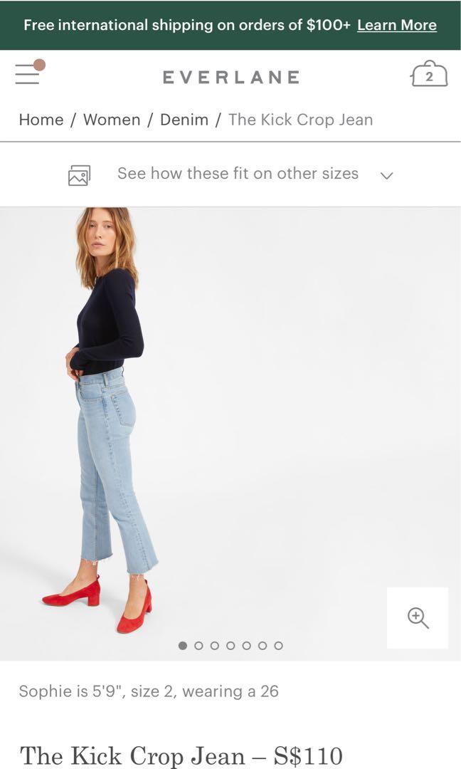 Everlane The kick crop jean sz 26 Women s Fashion Bottoms Other Bottoms on Carousell