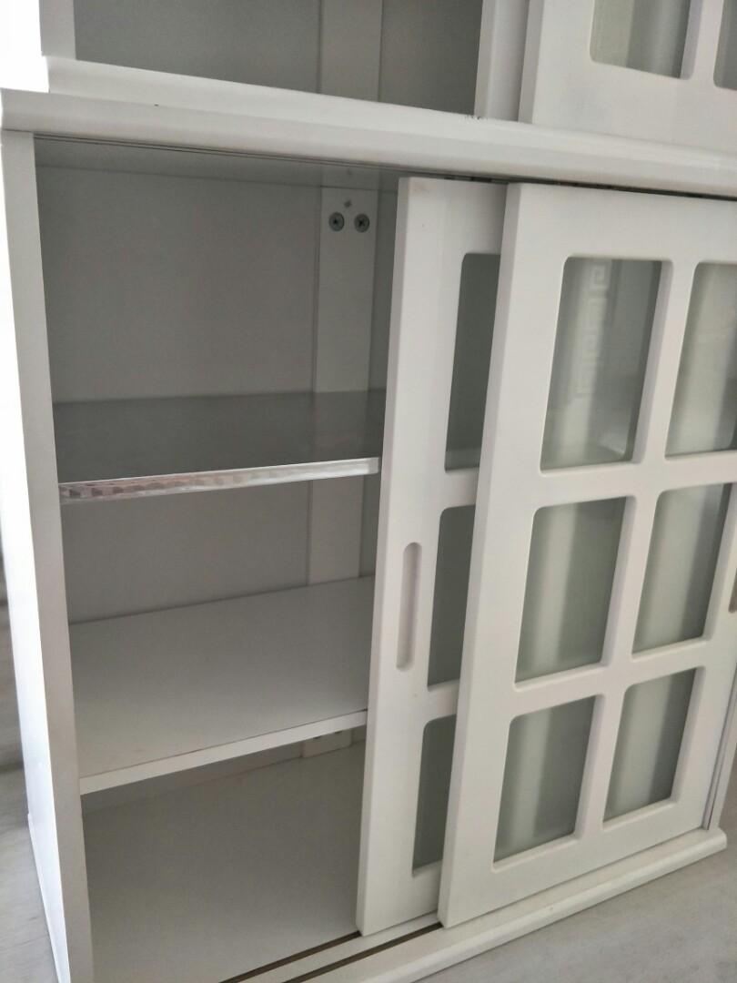 Frosted Sliding Door Shelf like Ikea, Furniture & Home Living, Furniture, Shelves