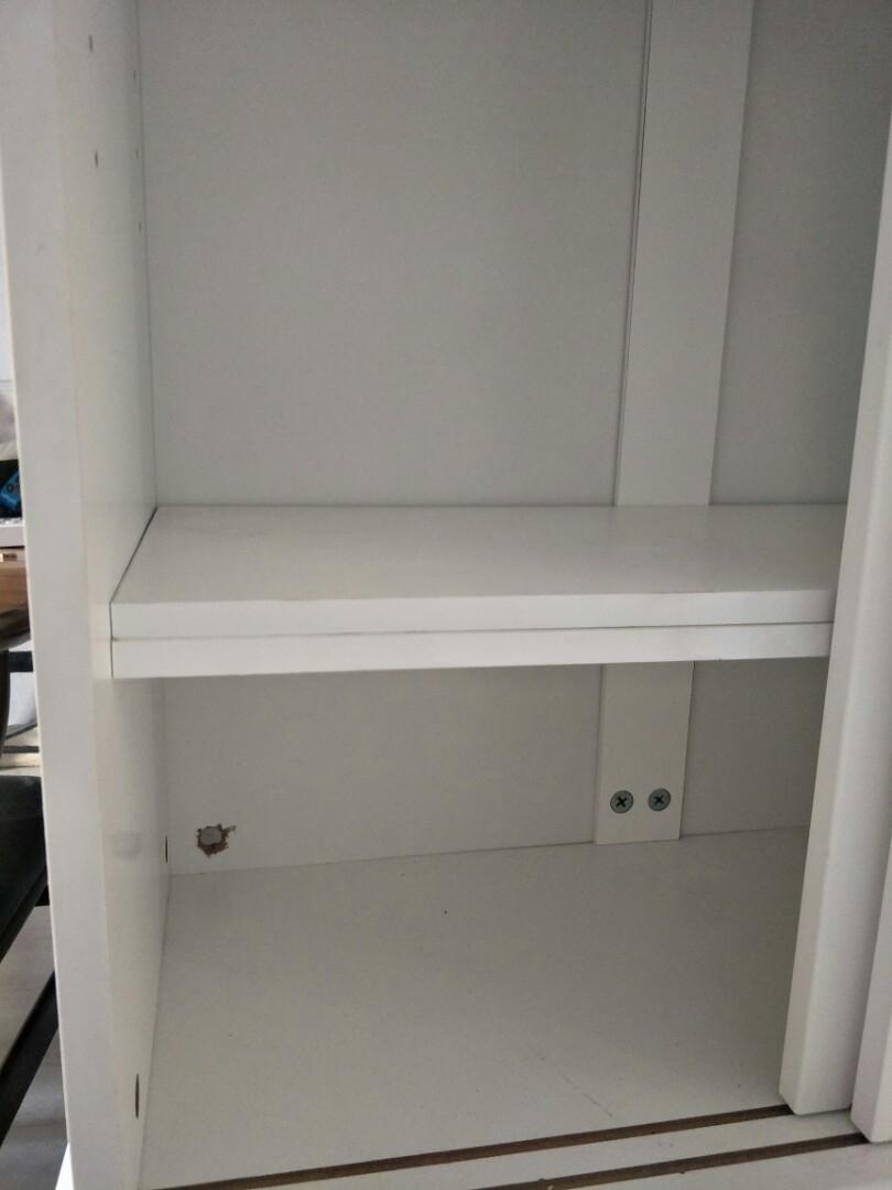 Frosted Sliding Door Shelf like Ikea, Furniture & Home Living, Furniture, Shelves