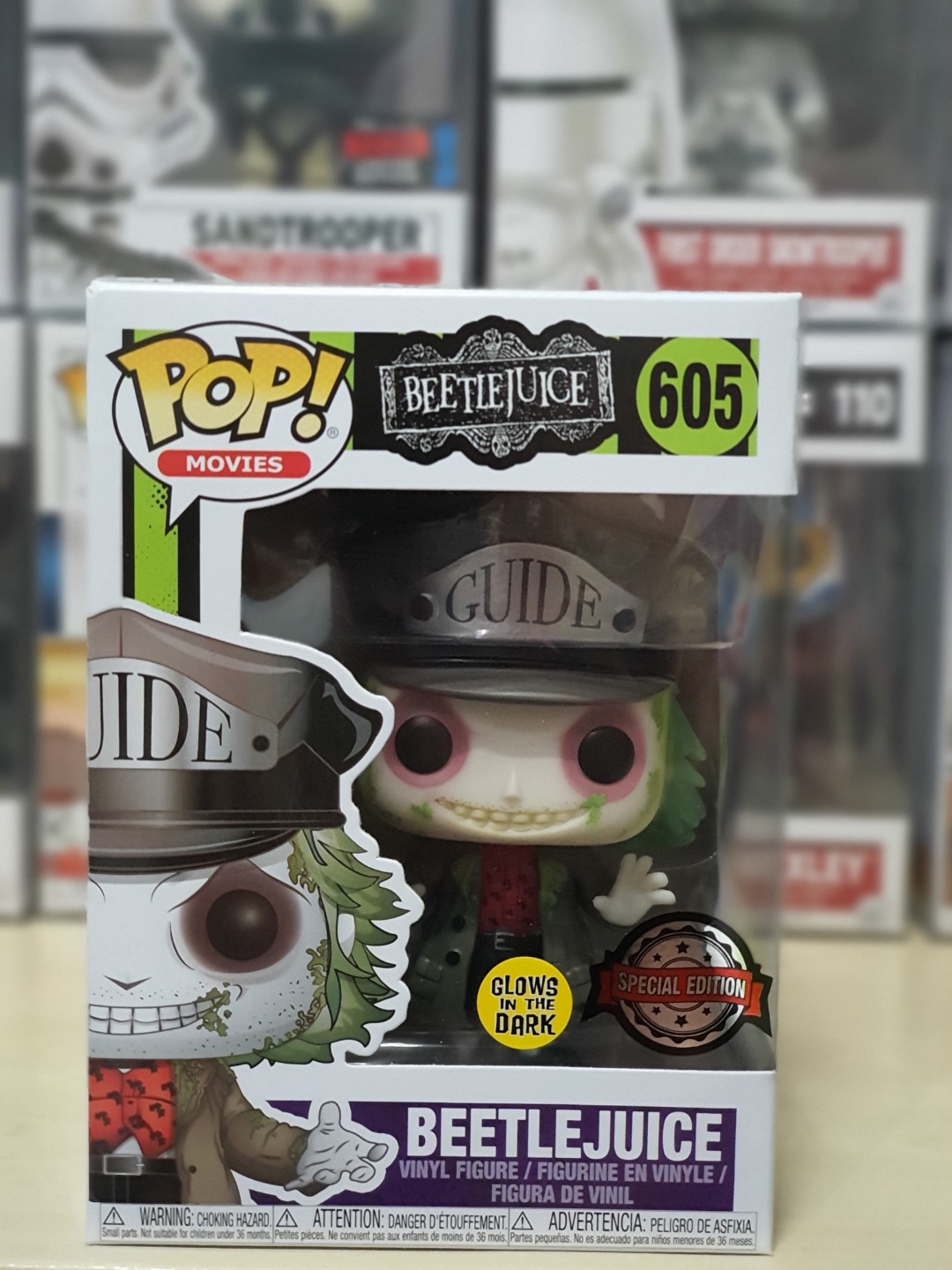 Beetlejuice with Hat Glow in the Dark GITD #605 Details about   Funko Pop 