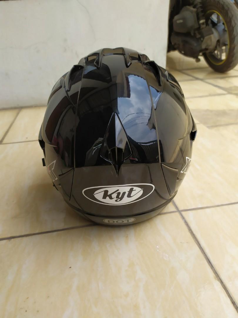 HELM KYT SCORPION KING SOLID BLACK DOUBLE VISOR HALF FACE Motor