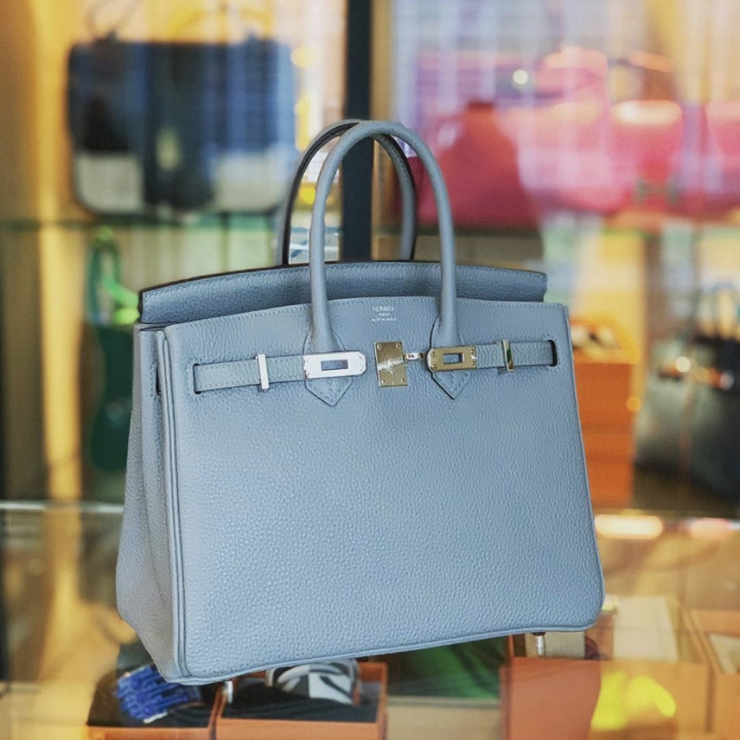 Hermes Birkin 25 Togo 4Z Gris Mouette GHW stamp X