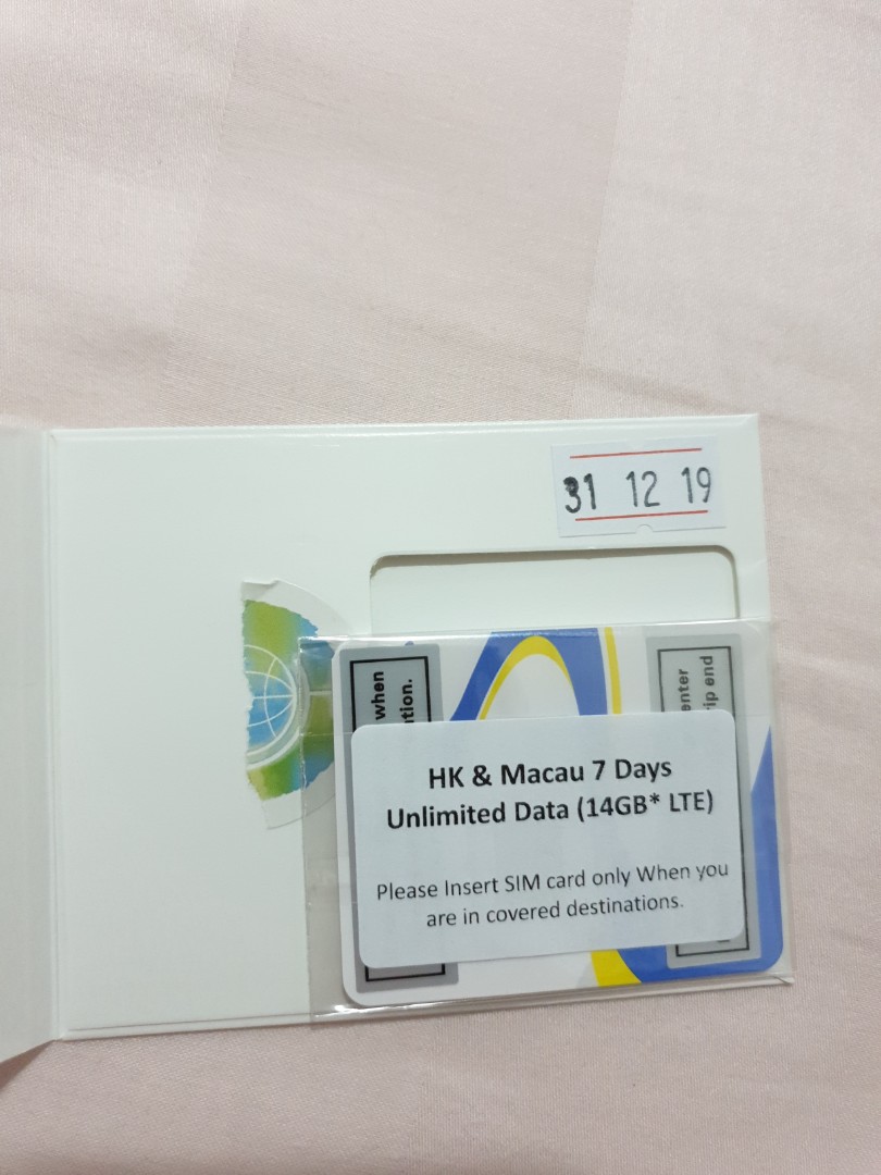 Hk Only 7 Days Unlimited Data Sim Card Mobile Phones Tablets Mobile Tablet Accessories Mobile Accessories On Carousell
